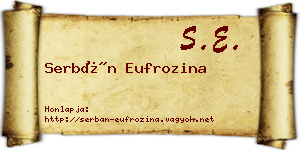 Serbán Eufrozina névjegykártya